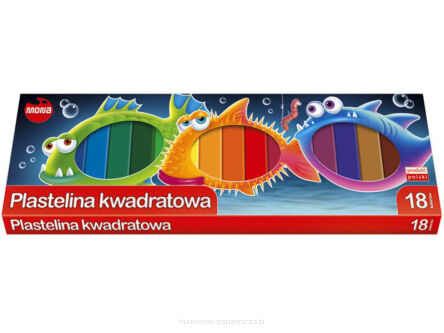 PLASTELINA KWADRATOWA 18 KOLORÓW MONA