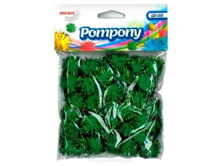 POMPONY METALICZNE 2CM ZIELONE POM25