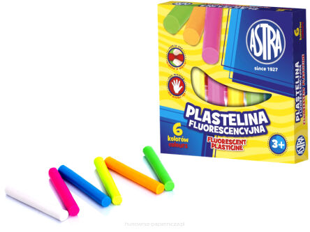 PLASTELINA 6 KOLORÓW FLUORESCENCYJA ASTRA