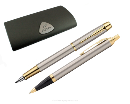KOMPLET PARKER IM BRUSHED METAL GT PIÓRO DŁUGOPIS