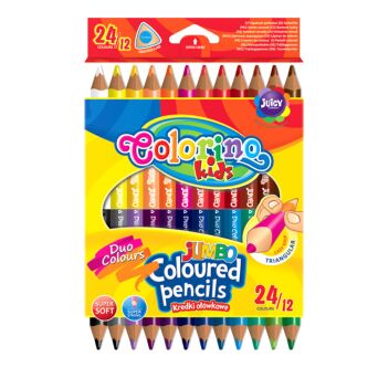 KREDKI TRÓJKĄTNE JUMBO COLORINO 12/24 KOLORÓW