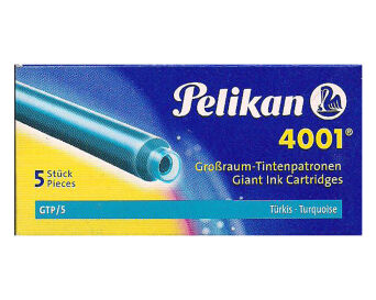 NABOJE PELIKAN GTP/5 TURKUSOWE WKŁADY DO PIÓR ATRA