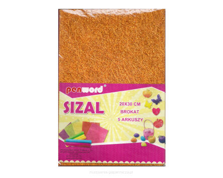 SIZAL W ARKUSZACH BROKAT ZŁOTY 20X30 A'5