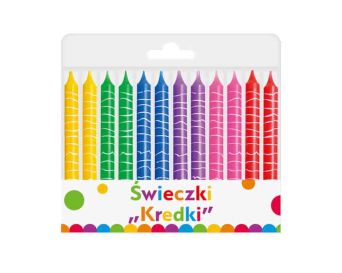 ŚWIECZKI URODZINOWE KREDKI  12/12 8,0 CM  GODAN 
