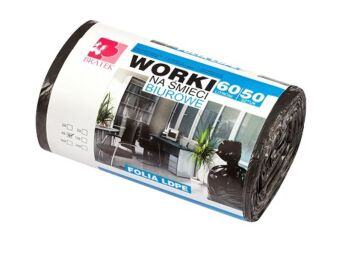 WORKI NA ŚMIECI BIUROWE 60L 50 SZTUK LDPE