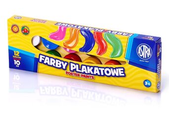 FARBY PLAKATOWE 12 KOLORÓW - 10 ML ASTRA
