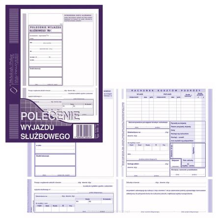 POLECENIE WYJAZDU SŁUŻBOWEGO A5 40 KARTEK 505-3