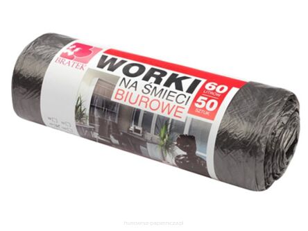 WORKI NA ŚMIECI BIUROWE 60L 50 SZT HDPE