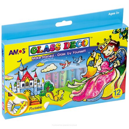 FARBY WITRAŻOWE AMOS GLASS DECO GD10P12R 12 KOL.