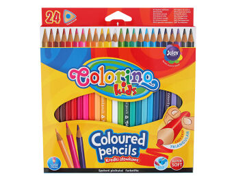 KREDKI OŁÓWKOWE TRÓJKĄTNE 24 KOLORY COLORINO