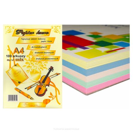 PAPIER KSERO KOLOR 80G A4/100  MIX PASTEL PROTOS