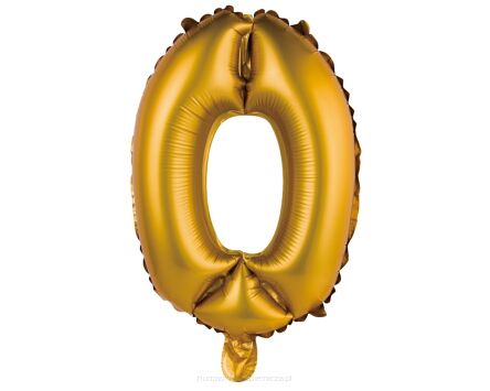 BALON FOLIOWY CYFRA 0 ZŁOTA MATOWA 92CM GODAN