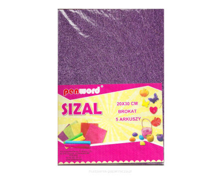 SIZAL W ARKUSZACH BROKAT FIOLETOWY 20X30 A'5