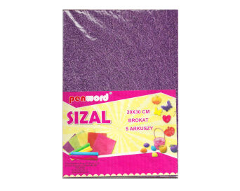 SIZAL W ARKUSZACH BROKAT FIOLETOWY 20X30 A'5
