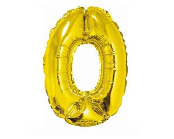 BALON FOLIOWY CYFRA 0 ZŁOTA 35CM GODAN