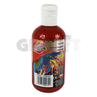 FARBY DEKORACYJNE BROKATOWE 250 ML CZERWONA