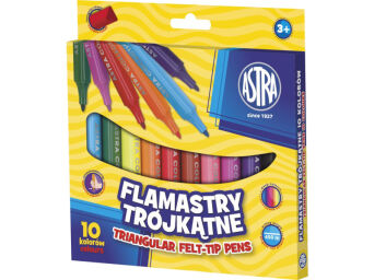 FLAMASTRY TRÓJKĄTNE JUMBO 10 KOLORÓW ASTRA