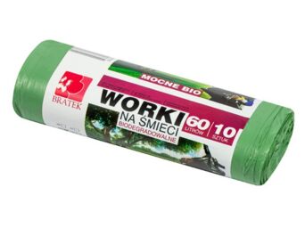 WORKI NA ŚMIECI BIODEGRADOWALNE  60L 10 SZTUK LDPE