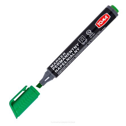 MARKER PERMANENTNY ŚCIĘTY ZIELONY TO-221 TOMA