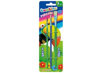 PĘDZELKI DO FARB I KLEJU A'3  BAMBINO SZKOLNE
