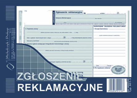 ZGŁOSZENIE REKLAMACYJNE (2K) 601-3