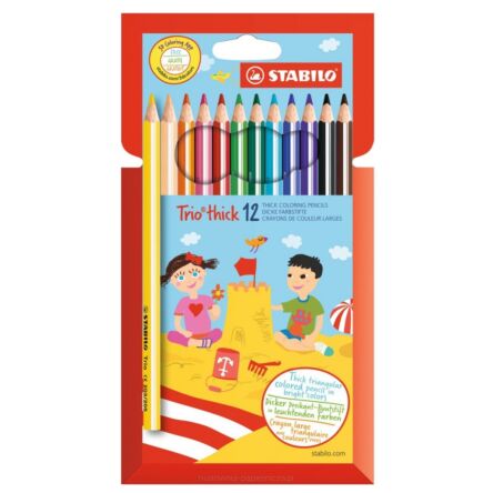KREDKI STABILO TRIO JUMBO TRÓJKĄTNE 12 KOLORÓW
