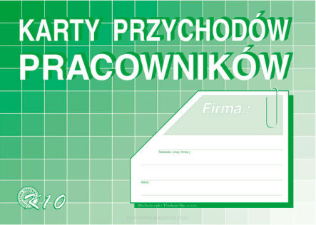 KARTA PRZYCHODÓW PRACOWNIKÓW K10