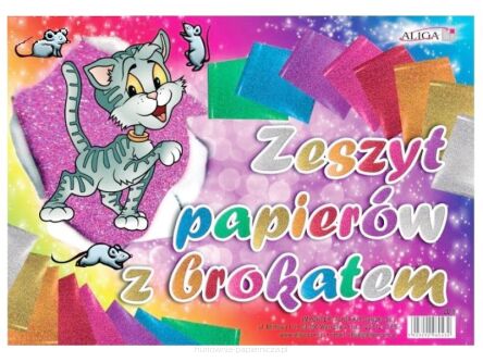 ZESZYT PAPIERÓW KOLOROWYCH Z BROKATEM ZB-8 ALIGA