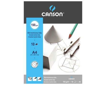 BLOK TECHNICZNY BIAŁY A4/10 190G  6666-171 CANSON