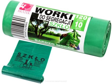 WORKI DO SEGREGACJI 120L 10 SZTUK ZIELONE SZKŁO