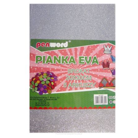 PIANKA BROKATOWA EVA SREBRNA 20X30 A'5 PSH