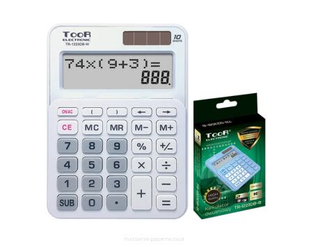 KALKULATOR DWULINIOWY TOOR TR-1223DB-W 10 POZ BIAŁ