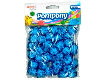 POMPONY METALICZNE 2CM NIEBIESKIE POM26