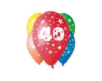 BALON 12 Z NADRUKIEM ''40'' PASTEL MIX A'5 GODAN