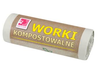 WORKI KOMPOSTOWALNE BIO ZE SKROBI 35L 15 SZTUK 