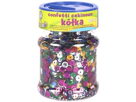 CONFETTI CEKINOWE KÓŁKA - MIX KOLORÓW 100G
