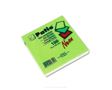 NOTES NEON SAMOPRZYLEPNY 75X75MM ZIELONY