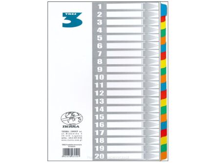 PRZEKŁADKA LAMINOWANA TRES A4 20 KOLORÓW
