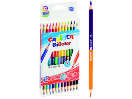 KREDKI OŁÓWKOWE TRÓJK CARIOCA BI COLOR 12SZT 24KOL