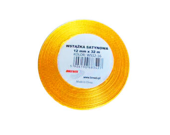 WSTĄŻKA SATYNOWA 12MM/32 KOLOR 16 ŻÓŁTA