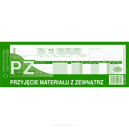 PZ PRZYJĘCIE MATERIAŁÓW 1/2 A4 362-0