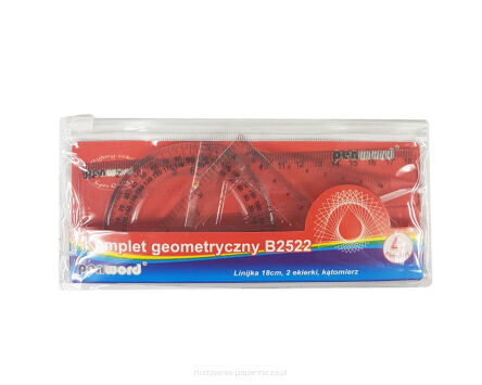 KOMPLET GEOMETRYCZNY W ETUI B2522 18CM