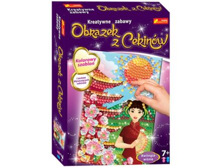 CEKINOWY OBRAZEK KWITNĄCE WIŚNIE