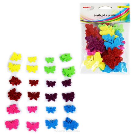 NAKLEJKI Z PIANKI PVC12 BROKATOWE MOTYLE 