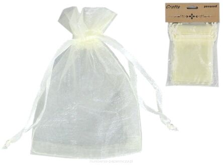 WORECZKI Z ORGANZY 10X15CM 10 SZTUK ECRU WR02 