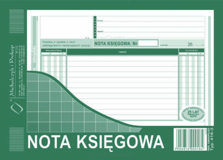 NOTA KSIĘGOWA A-5 416-3
