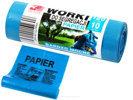 WORKI DO SEGREGACJI 120L 10 SZTUK NIEBIESKIE PAPIE