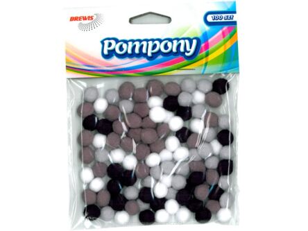 POMPONY POM14 SZARE 10MM
