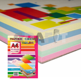 PAPIER KSERO KOLOR 160G/M  A-4/50 MIX PASTEL PROT