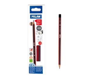 OŁÓWKI TRÓJKĄTNE HB  Z GUMKĄ A'12 MILAN